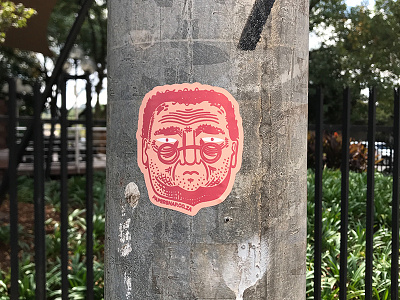 Oupa Sticker gramps granddad illustration oupa screen printed sticker street art wrinkles