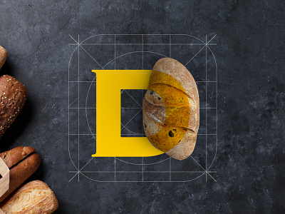 Bakery App Icon android app bakery bread flour grid icon ios letter marble psd yellow