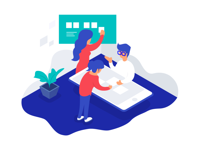 About Us - Animation Concept agency animation gif illustration interactive isometric purple studio design