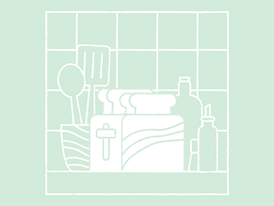 Home #2 design flat illustration oil spoon toaster wine