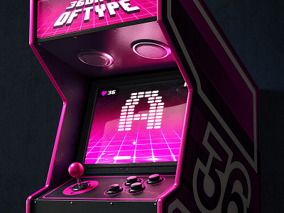 A - Arcade | 36daysoftype 3d 8 bit analog arcade cgi cinema4d gaming machine modelling neon render