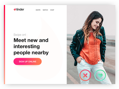 Tinder Hero Exploration header hero tinder typography ui unsplash webgradient