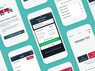 ValenciaportPCS - Transporte Terrestre app card cards dashboard driver order port status transport truck ui ux