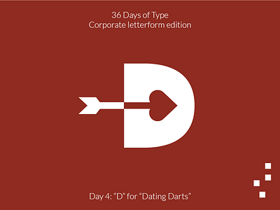 36daysoftype - Corporate Letterform edition - Day 4: D 36 days of type brand darts dating design identity letter d letterform logo logo design monogram type design