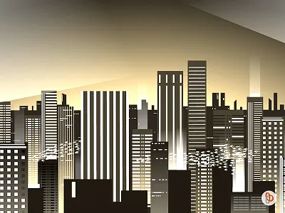 City illustration of Light polluted sky city city light light pollution night sky