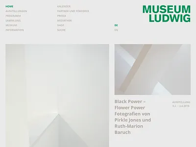 Museum Ludwig clean design desktop digital grid interaction minimal pure site ui ux web