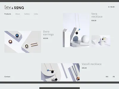 Sew a Song clean design desktop digital grid interaction minimal pure site ui ux web