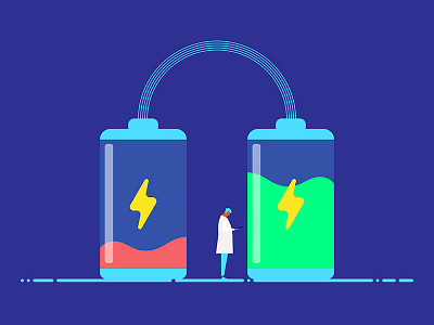 Energy Transfer art battery blue design energy flat green illustration red science transfer vector