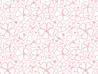 Pink Blossom botanical floral pattern repeat surface pattern