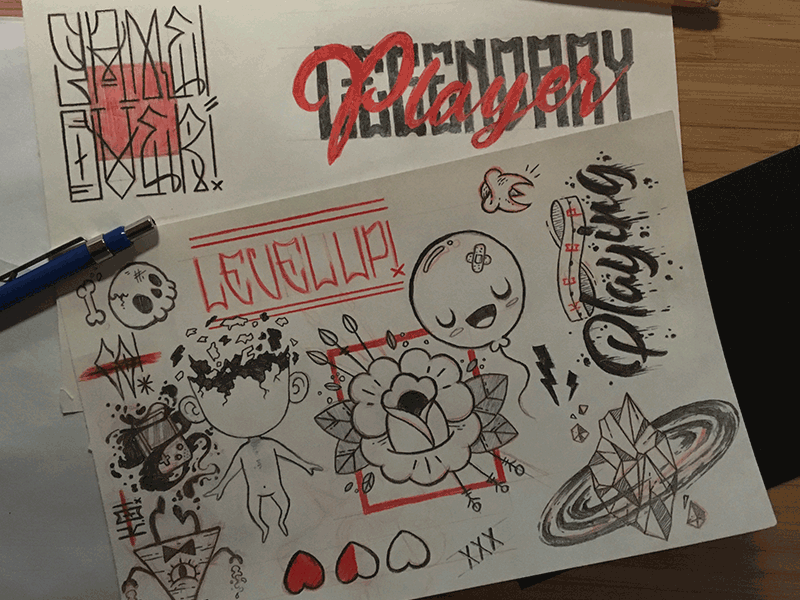 Random sketches colored pencil handmade sketchbook sketches