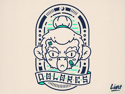 D // Dolores badge character illustrator lineart minimalist vector vectorart