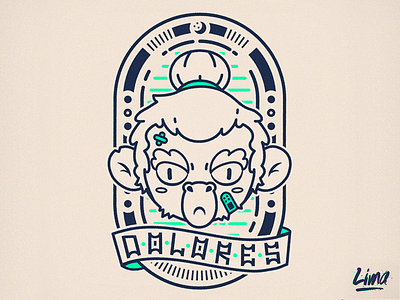 D // Dolores badge character illustrator lineart minimalist vector vectorart