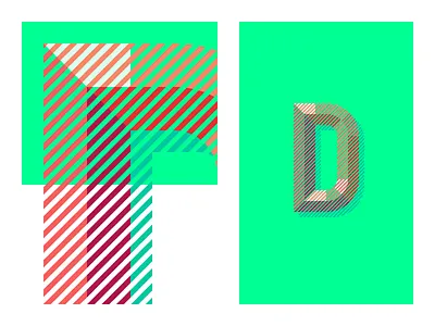 36days D letter color glossy gold hash letter lettermark lines mixing red shine typography