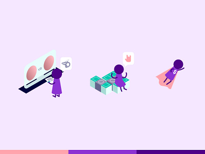 Users Value Proposition 3d figures fintech funny icon illustration isometric startup