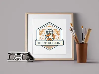 BB8 Vector Illustration adobe badge bb8 character illustrator lineart star wars vector vectorart
