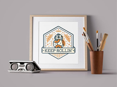 BB8 Vector Illustration adobe badge bb8 character illustrator lineart star wars vector vectorart