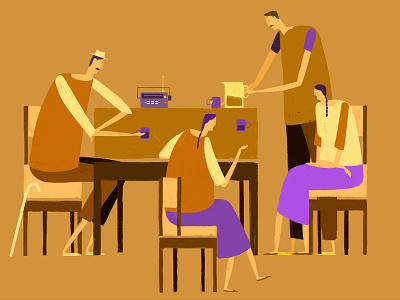 Tierras-1 characters colombia color farc illustration meal peace table