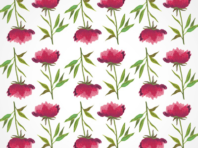 Flower Pattern 2 blackboozeillustrations floral flower girlpower leaf leaves pattern watercolor