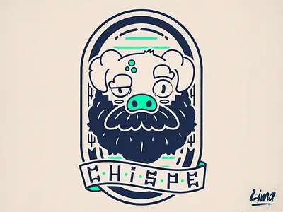 C // Chispe badge character illustrator lineart minimalist vector vectorart
