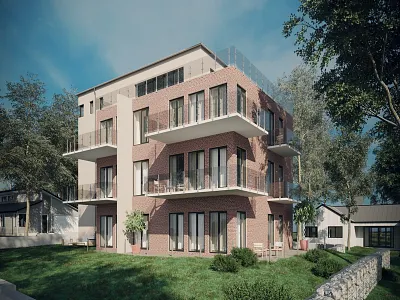 This brick house - 3D Exterior 3d 3d visualization 3dmax 3dsmax architecture archviz interior interior design render rendering scandinavian vray