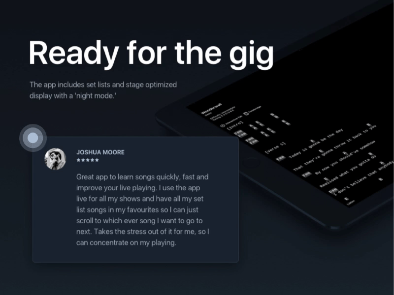 Night mode in an app app app design comment dark interface ipad mobile app music night mode notification ui ux
