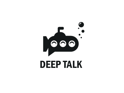 Deep Talk adobe black chat concept graphic illustration logo pure simple submarine talk