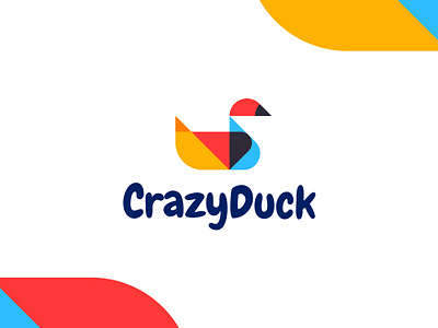 Crazy Duck logo design bird logo brand identity branding colorful duck logo logo design minimal modern