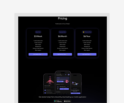 AI-Powered Fitness/Wellness Landing page ai artificial intelligence fitness food suggestion information architecture landing page mobile application payment productdesign ui ui design ux wellness