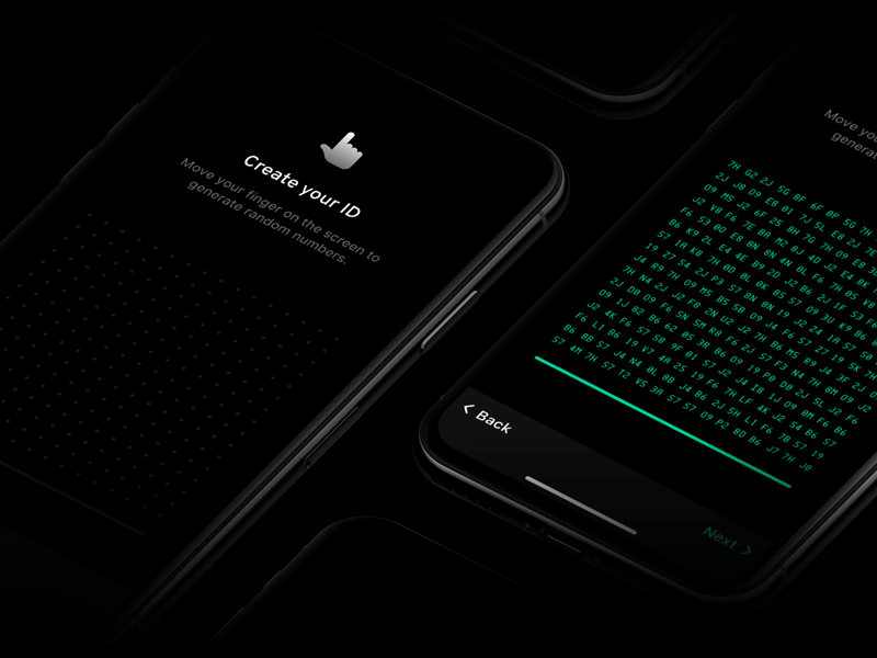 ID creation animation app blockchain check code id ios wizard