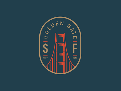 Golden Gate Bridge badge bridge golden gate bridge icon illustration logo patch san francisco