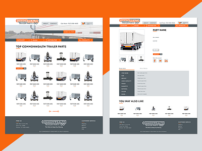 Commonwealth UI Mockup colors design detail illustration process product style trailer parts ui ux vision website