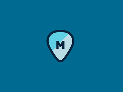 M is for musician blue brand color duotone icon instruments microphone music pick vector