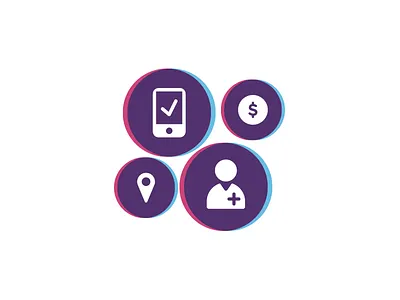 Kaleido Brand Refresh: Icon Cluster branding color design healthcare social good telehealth type