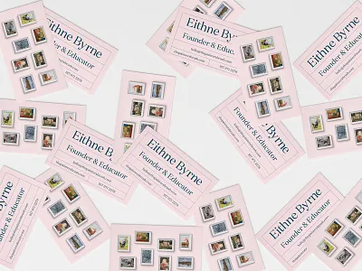 Business Cards for The Painter's Brush acrylics branding business cards design fine art gouache illustration logo new york paint strokes painting pattern print collateral stationery