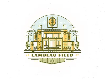 Lambeau 52weeks challenge cheeseheads field football green bay illustration lambeau packers sports vector wisconsin