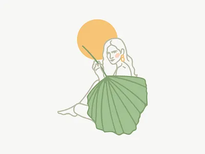 This Caribbean Life caribbean female illustration jewelry leaf luny minimal model sun tropical woman