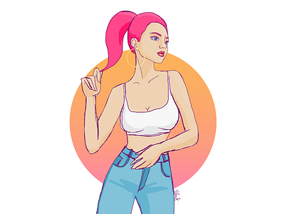 Bubblegum Babe 80s bubblegum girl gta illustration pop retro san junipero vice city vintage