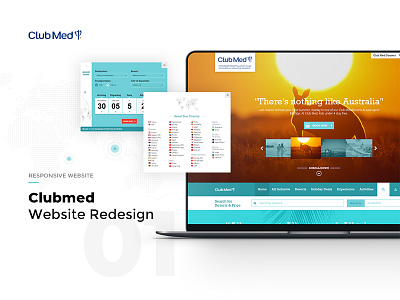 Club Med Website Redesign/ Revamp - UX/UI holiday home landing page mobile mockup design modern website resort responsive ui ux web design website