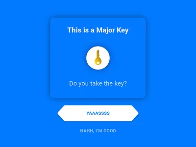 Major Key blue button emoji key modal