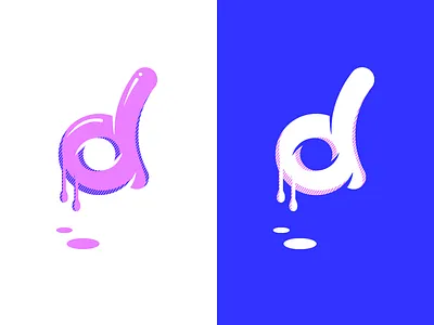 dripping d letter 36daysoftype bubble dripping fresh gum illustration metling paint type typography