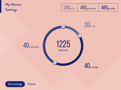 Daily UI 007 - Settings 007 dailyui designchallenge diet food macros settings web