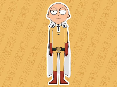 Morty X Saitama cartoon illustration mashup morty one punch man rick rick and morty rick sanchez saitama smash stickers vector