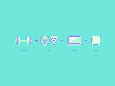 All Day Every Day design dream eat icon icons illustration life sleep workout