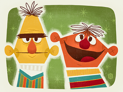 Best Buds at 123 Sesame! art show bert buddies character design ernie friends illustration kid art muppets sesame street television vintage