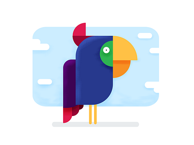 Parrot bird flat geometric illustration parrot shapes