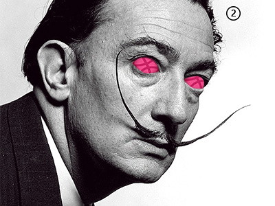 2x Dribbble Invites black and white clever composite creative dali draft dribbble dribbble ball dribbble invitation dribbble invite giveaway graphic design horror invitation invite mustache player portrait salvador dali surrealism