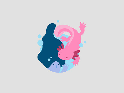 Axo animal axolote axolotl cute flat illustration mexico sweet vector water