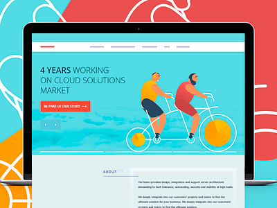 Cloud developers site bicycle cloud concept illustration key ui visual web