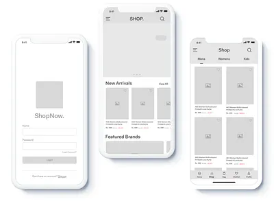 ShopNow: Fashion & Lifestyle axure clean fashion lifestyle shopping ux wireframe