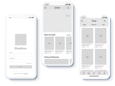 ShopNow: Fashion & Lifestyle axure clean fashion lifestyle shopping ux wireframe